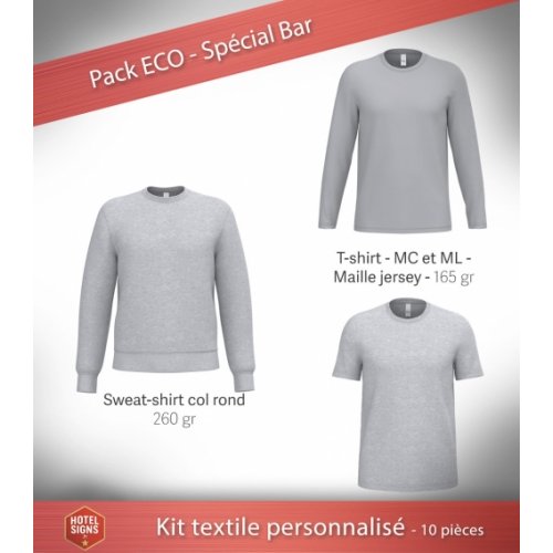 Kit textile bar personnalisé - 10 pièces éco